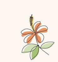 Simplicity flower freehand continuous line drawing flat design. vector