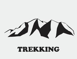 Simplicity mountain freehand drawing flat design. vector