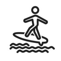 icono de línea de surf vector