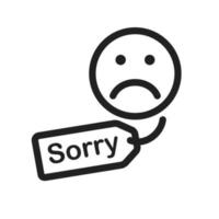 Apology tag Line Icon vector