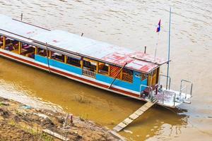 Panorama landscape and boats Mekong river and Luang Prabang Laos. photo