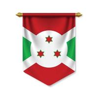 3d realistic pennant with flag vector