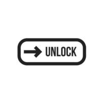 Unlock slide Line Icon vector