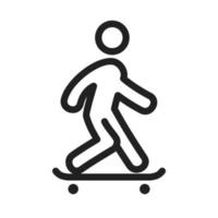 icono de la línea de skate vector