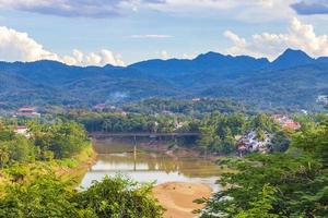 Panorama of the landscape Mekong river and Luang Prabang Laos. photo