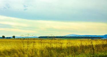 Driving on German highways view from interior of the car. photo