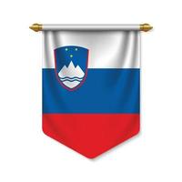 3d realistic pennant with flag vector