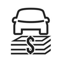 icono de línea de financiación de automóviles vector