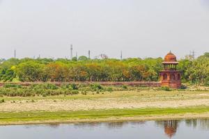 Yamuna ghat river at Taj Mahal panorama in Agra India. photo
