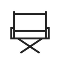 icono de línea de silla de director vector