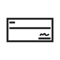 Signed Cheque Line Icon vector