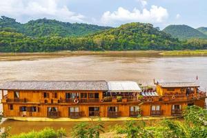 Panorama landscape and boats Mekong river and Luang Prabang Laos. photo