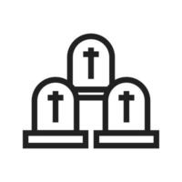 Graveyard Line Icon vector