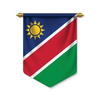 3d realistic pennant with flag vector