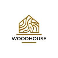 diseño de logotipo de casa de madera vector