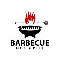 Hot grill logo templates vector
