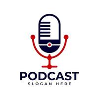 Podcast logo design vector