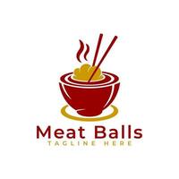 Meatball logo design template vector