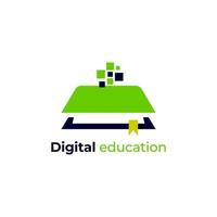 Online Education Logo template pixel book education logo template vector