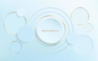 Abstract 3D modern banner design template, gold circle lines on white background