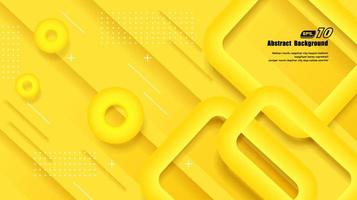 Yellow dynamic abstract background. Modern yellow color. Fast moving 3d lines with shadow. Banner vector illustration.