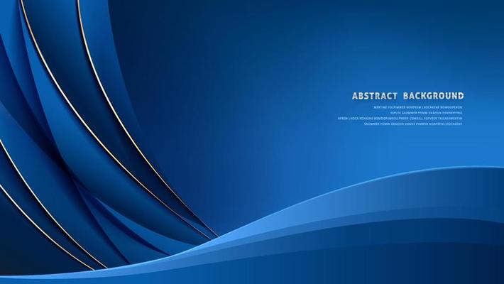 Abstract template dark blue luxury premium background with luxury triangles pattern and gold lighting lines.