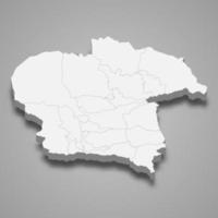 El mapa isométrico 3d del oblast de almaty es una región de kazajstán vector