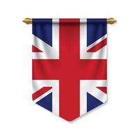 3d realistic pennant with flag vector
