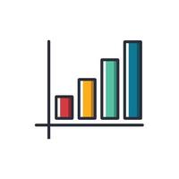 Colored thin icon of upping graph, business and finance concept vector illustration.