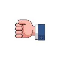 Colored thin icon of punch hand, sign and symbol sign concept vector illustration.