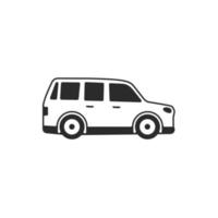 SUV car icon isolated on white. Transportation vehicle symbol vector illustration. Sign for your design, logo, presentation etc.