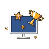 Collection colored thin icon of rewards, star, trophy , business and technology concept vector illustration.