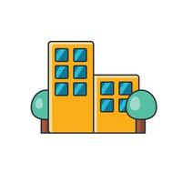 icono delgado de color de colección de ilustración de vector de concepto de edificio, edificio y propiedad.