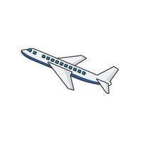 Colored thin icon of airplane, business and transportation concept vector illustration.