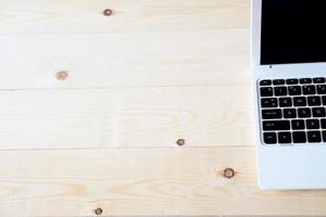 Freelance working environment view of wooden photo