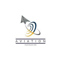 Aviation paper plane logo design template for brand or company and other vector