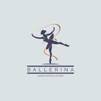 escuela de baile de bailarina y estudio en vector de diseño de plantilla de logotipo de estilo de baile de ballet para marca o empresa y otros