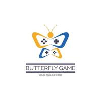 butterfly game controller logo template design for brand or company and other vector