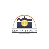 Lemon Studio Camera lime logo design template for brand or company and other vector