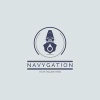Navigation Ship pin point logo design template for brand or company and other vector