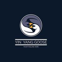 Yin Yang Goose Swan logo template design for brand or company and other vector
