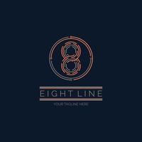 Number 8 line style modern logo design template for brand or company and other vector