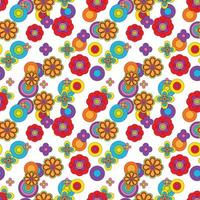 Abstract flower groovy psychedelic pattern. vector