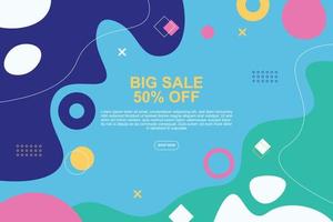 Sale banner background with flat style. vector