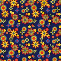 Abstract flower groovy psychedelic pattern. vector