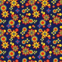 Abstract flower groovy psychedelic pattern. vector