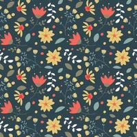 Floral pattern in seamless style. vector