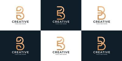 conjunto de concepto de diseño de vector de logotipo b creativo para inspiración empresarial empresarial