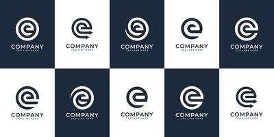 conjunto de paquete de concepto de logotipo de letra e corporativa vector