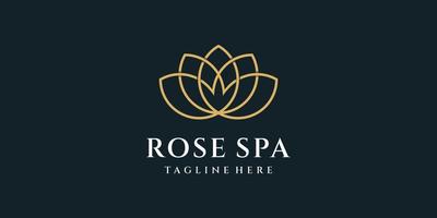 belleza rosa spa logo vector concepto